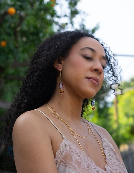 Lilac Lennox Dangle Glass Earrings image 1