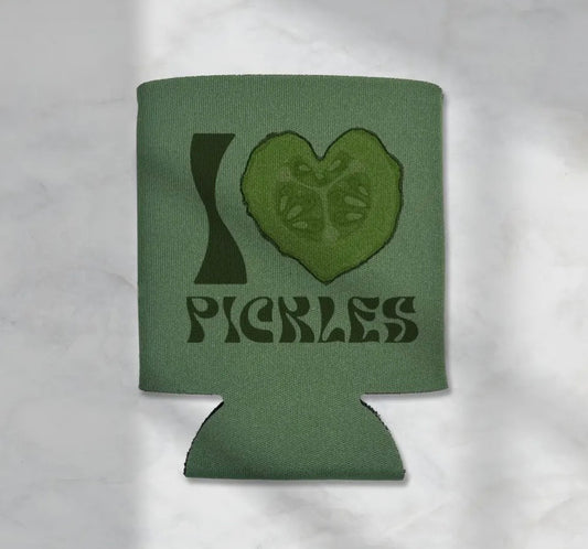 I Love Pickles Koozie image 0