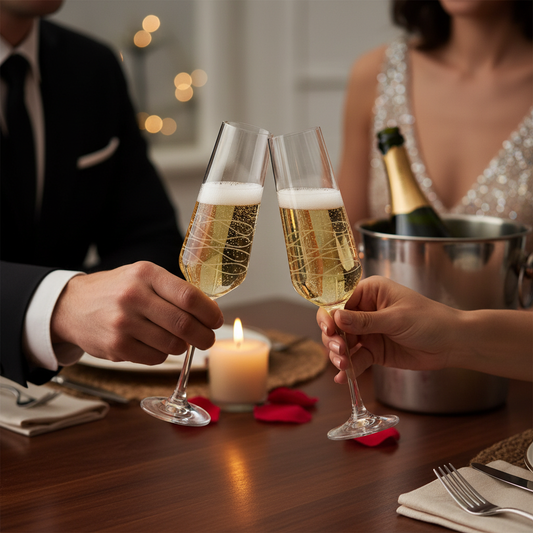 European Crystal Champagne Flute Set