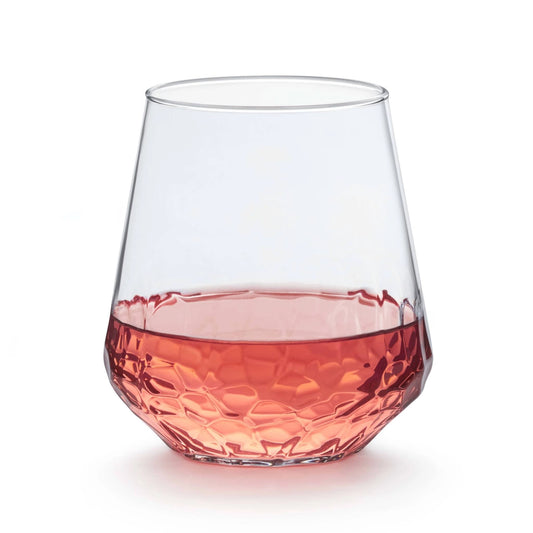 Hammered Base Stemless Wine Glass image 0