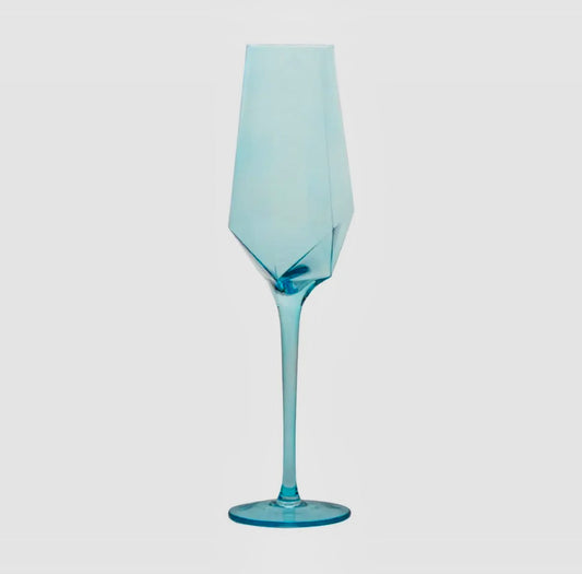 Blue Geometric Champagne Flute image 0