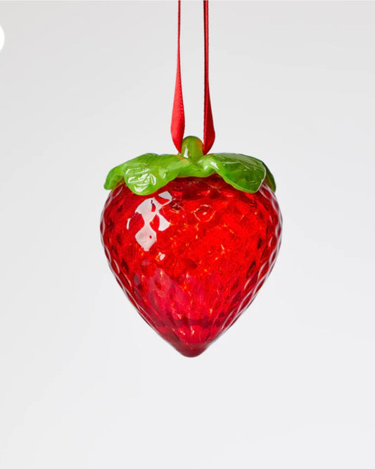 Glass Strawberry Ornament image 0
