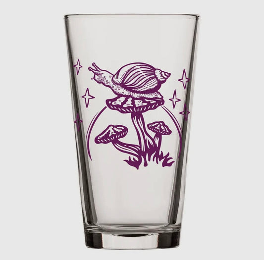 Snail on Mushroom Pint Glass image 1