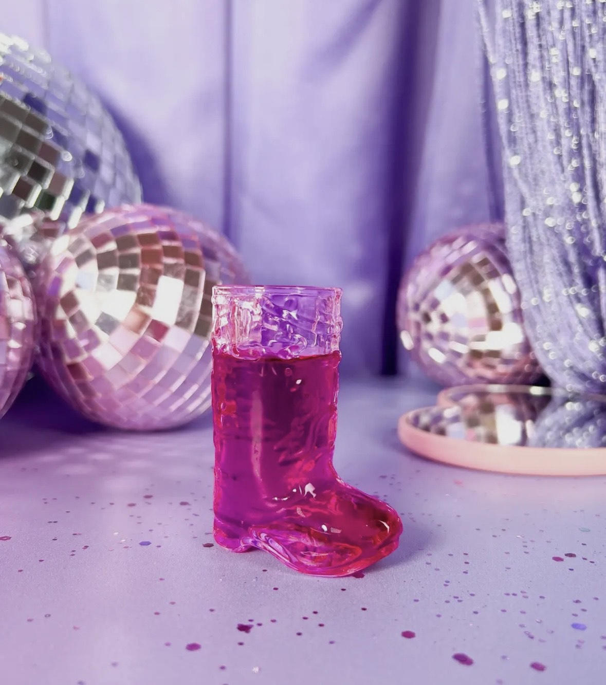 Pink Cowboy Boot Shot Glass image 1