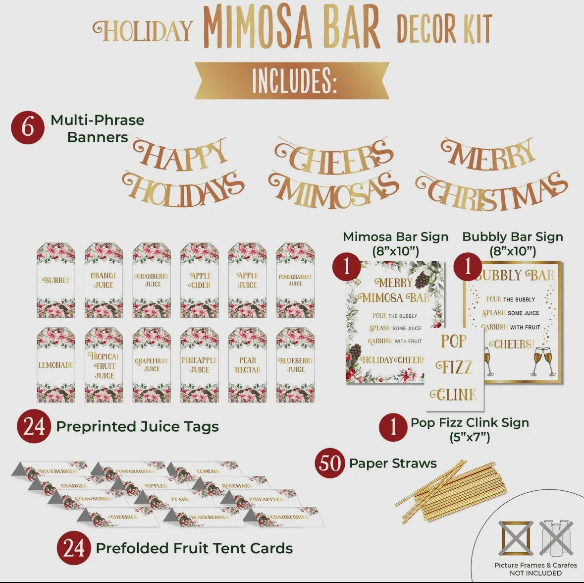 Holiday Mimosa Bar Decoration Kit image 3
