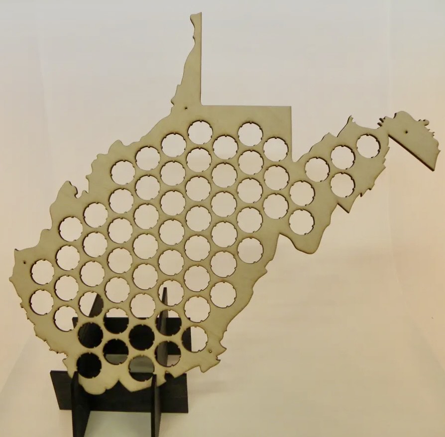 West Virginia Beer Cap Map image 1