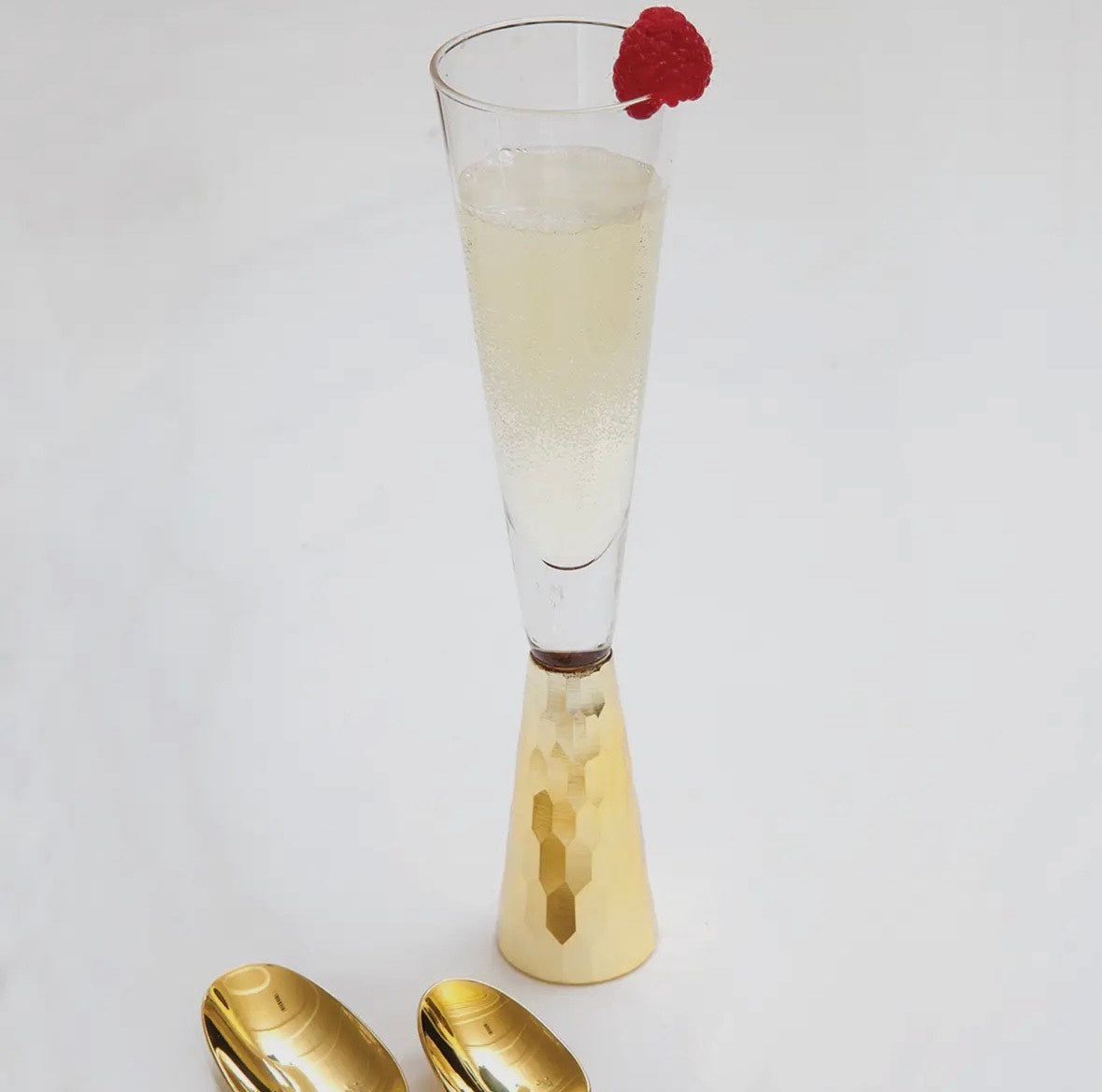 Gold Hammered Champagne Flute image 0