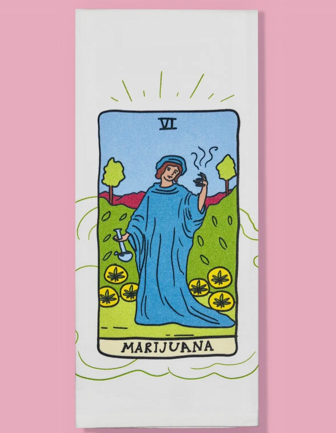Marijuana Tarot Card Dishtowel image 0