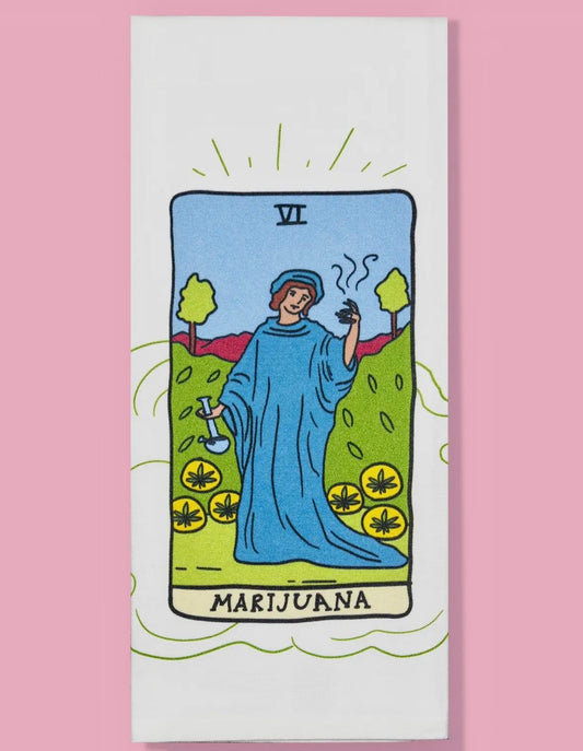 Marijuana Tarot Card Dishtowel image 0