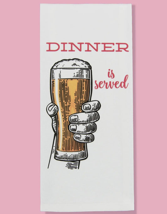 Dinner is Served (Beer) Dishtowel image 0
